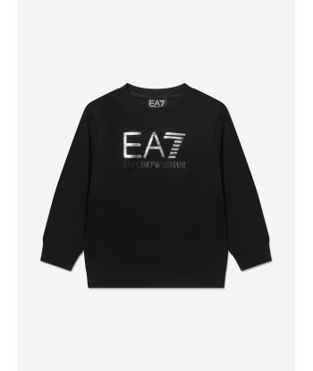 EA7 Emporio Armani Boys Logo Sweatshirt in Black est présent 