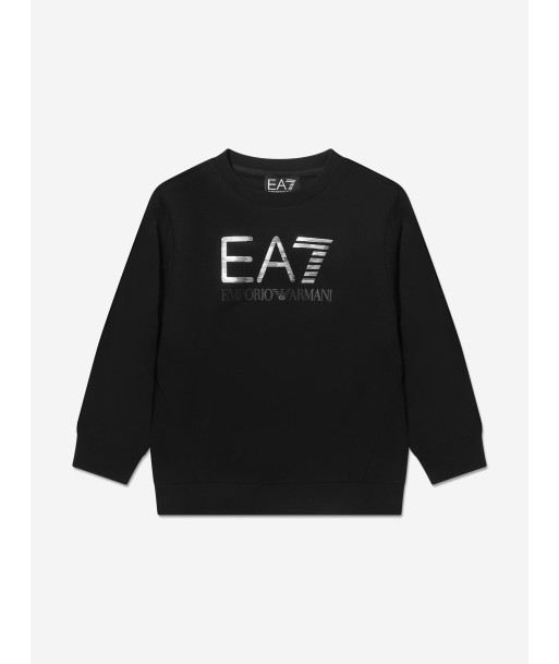 EA7 Emporio Armani Boys Logo Sweatshirt in Black est présent 