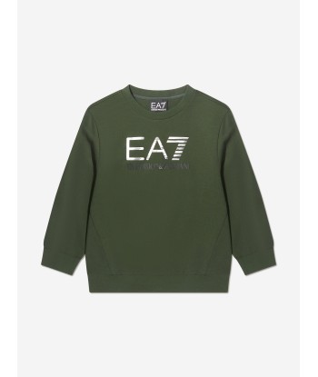 EA7 Emporio Armani Boys Logo Sweatshirt in Green l'évolution des habitudes 