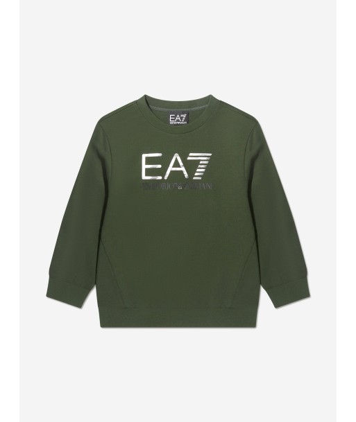 EA7 Emporio Armani Boys Logo Sweatshirt in Green l'évolution des habitudes 