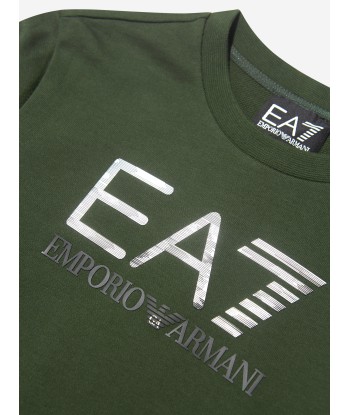 EA7 Emporio Armani Boys Logo Sweatshirt in Green l'évolution des habitudes 