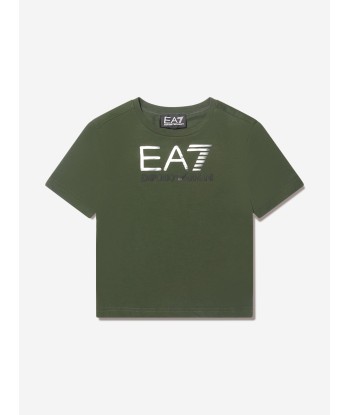 EA7 Emporio Armani Boys Logo T-Shirt in Green À commander