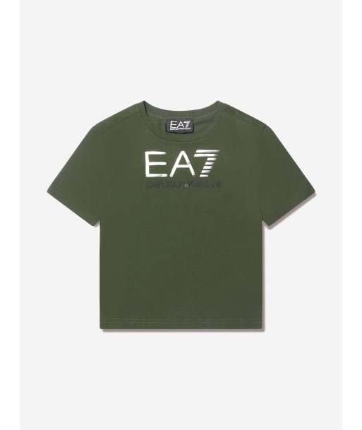 EA7 Emporio Armani Boys Logo T-Shirt in Green À commander