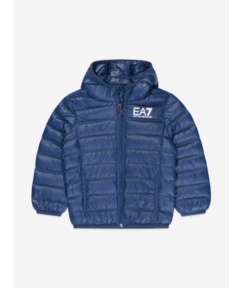 EA7 Emporio Armani Boys Down Padded Puffer Jacket in Navy livraison gratuite