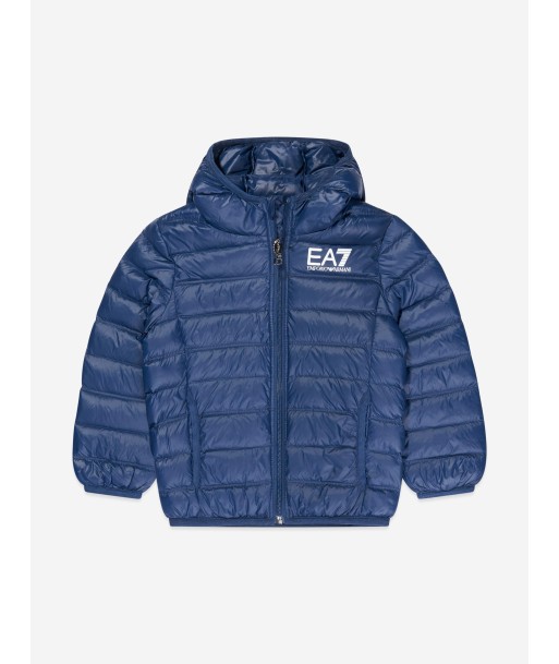 EA7 Emporio Armani Boys Down Padded Puffer Jacket in Navy livraison gratuite