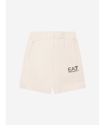 EA7 Emporio Armani Boys Logo Bermuda Shorts in Beige à prix réduit toute l'année