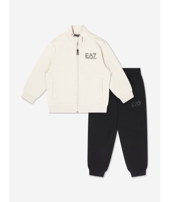 EA7 Emporio Armani Boys Logo Tracksuit in Beige soldes