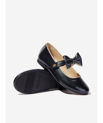 Andanines Girls Mary Jane Shoes With Bow Strap in Black pour bénéficier 