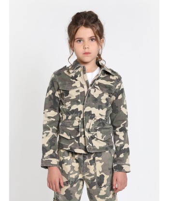 DL1961 Girls Rocco Camouflage Jacket in Green de technologie