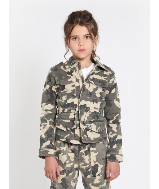 DL1961 Girls Rocco Camouflage Jacket in Green de technologie