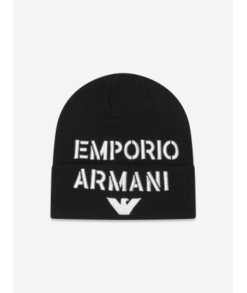 Emporio Armani Boys Logo Beanie Hat in Black Comparez plus de prix