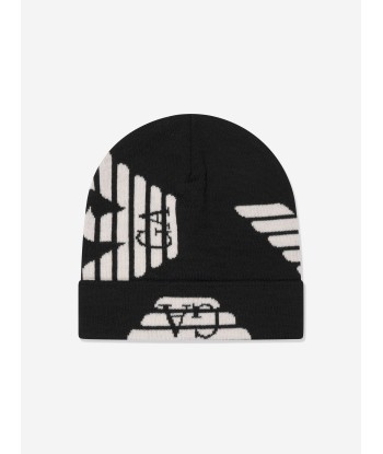 Emporio Armani Boys Wool Beanie Hat in Black online