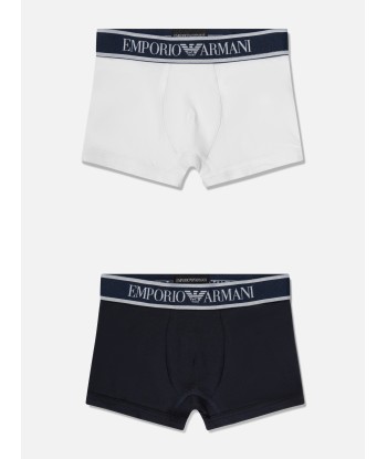 Emporio Armani Boys 2 Pack Boxer Shorts Set in White votre restaurant rapide dans 