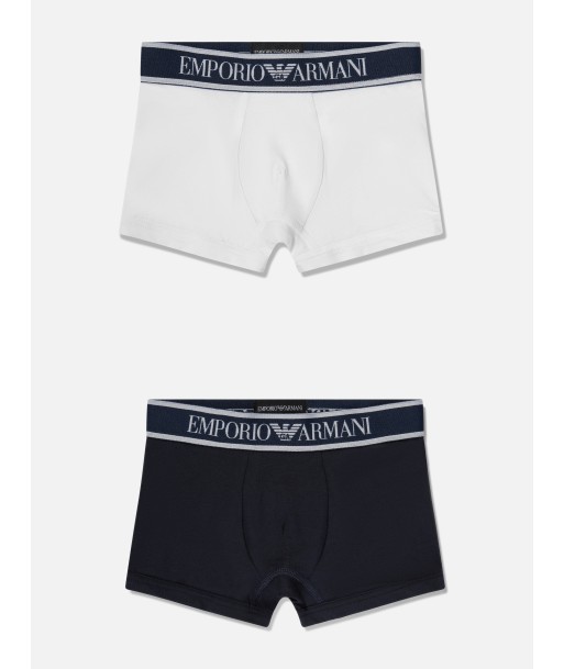 Emporio Armani Boys 2 Pack Boxer Shorts Set in White votre restaurant rapide dans 