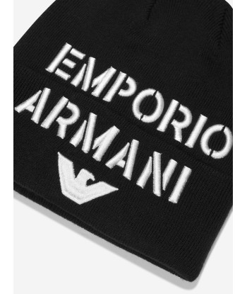 Emporio Armani Boys Logo Beanie Hat in Black Comparez plus de prix