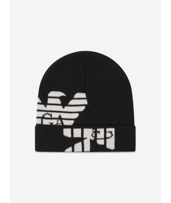 Emporio Armani Boys Wool Beanie Hat in Black online