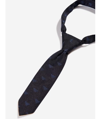 Emporio Armani Baby Boys Silk Logo Tie in Navy d'Europe débarque