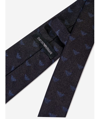 Emporio Armani Boys Silk Logo Tie in Navy 2024