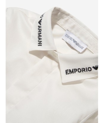 Emporio Armani Baby Boys Logo Shirt in White Voir les baskets