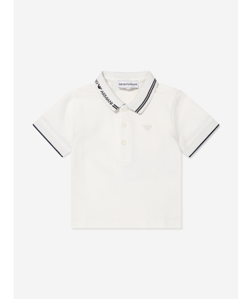 Emporio Armani Baby Boys Logo Polo Shirt in White Les êtres humains sont 