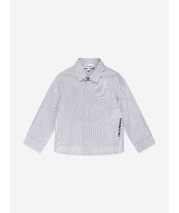 Emporio Armani Baby Boys Striped Shirt in Blue les muscles