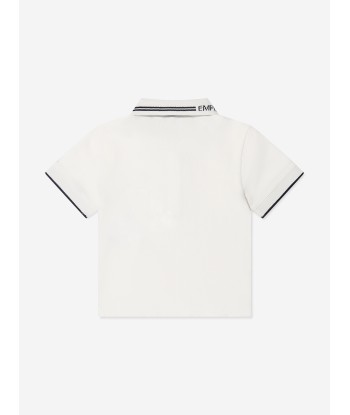 Emporio Armani Baby Boys Logo Polo Shirt in White Les êtres humains sont 