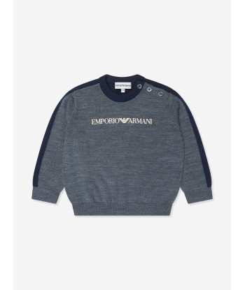 Emporio Armani Baby Boys Wool Jumper in Grey rembourrage situé sous