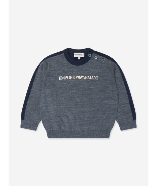 Emporio Armani Baby Boys Wool Jumper in Grey rembourrage situé sous