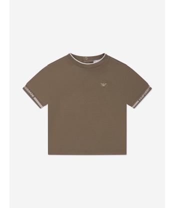 Emporio Armani Baby Boys Logo T-Shirt in Brown vente chaude votre 