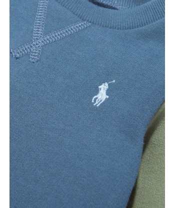 Ralph Lauren Baby Boys Colourblock Romper in Blue en ligne des produits 