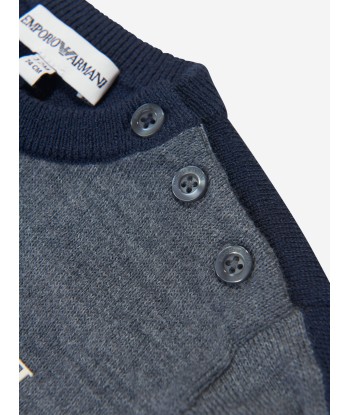 Emporio Armani Baby Boys Wool Jumper in Grey rembourrage situé sous