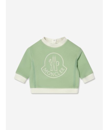 Moncler Enfant Baby Girls Logo Sweatshirt in Green vous aussi creer 