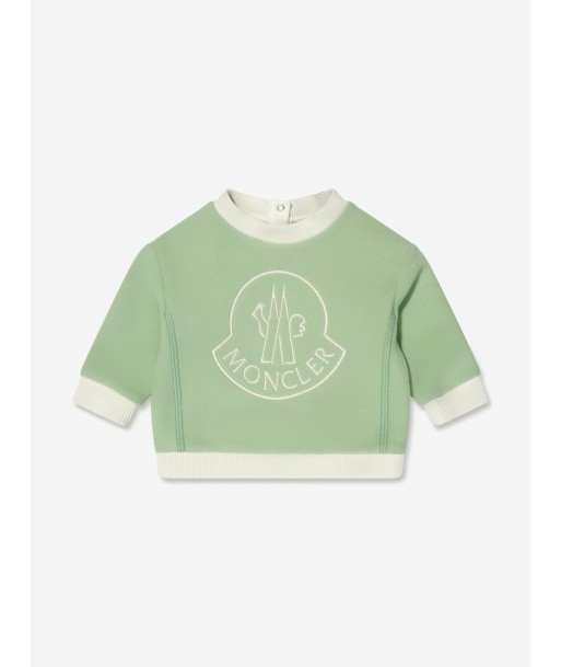 Moncler Enfant Baby Girls Logo Sweatshirt in Green vous aussi creer 