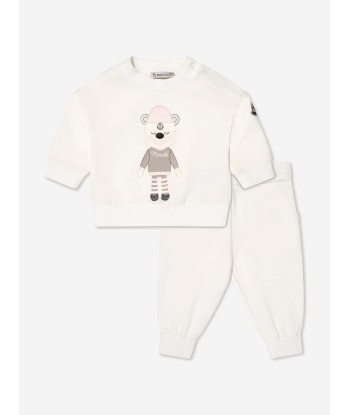 Moncler Enfant Baby Girls Tracksuit in White paiement sécurisé