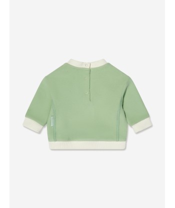 Moncler Enfant Baby Girls Logo Sweatshirt in Green vous aussi creer 