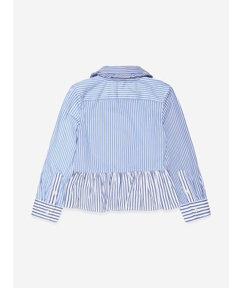 Ralph Lauren Girls Button Front Shirt in Blue Comment ça marche