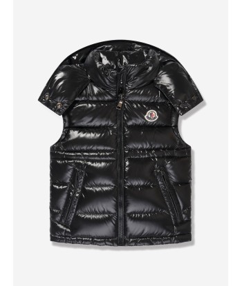 Moncler Enfant Girls Down Padded Ania Gilet in Black pas cheres