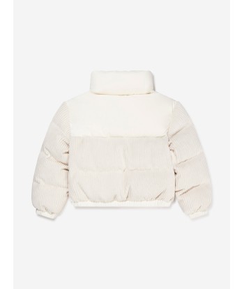 Moncler Enfant Girls Down Padded Waitaki Jacket in Ivory de pas cher