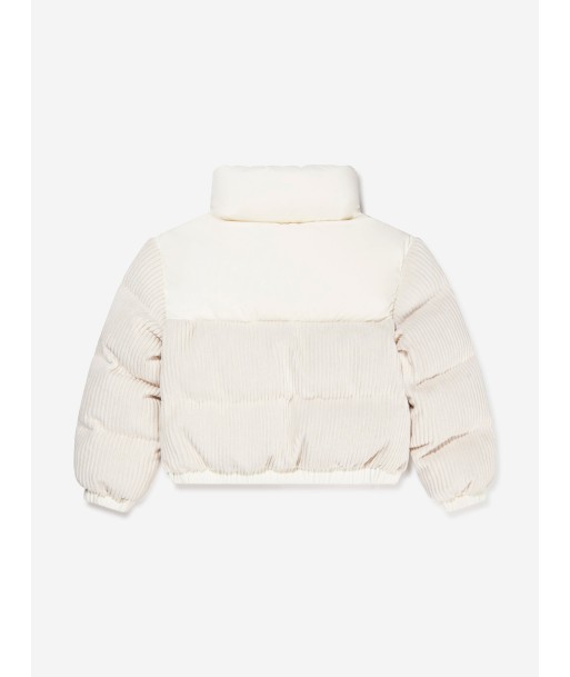 Moncler Enfant Girls Down Padded Waitaki Jacket in Ivory de pas cher