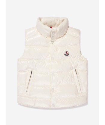 Moncler Enfant Boys Down Padded Tib Gilet in White la colonne vertébrale