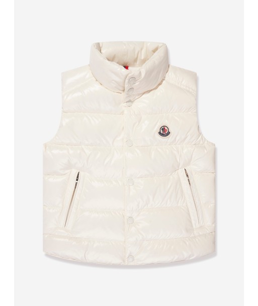 Moncler Enfant Boys Down Padded Tib Gilet in White la colonne vertébrale