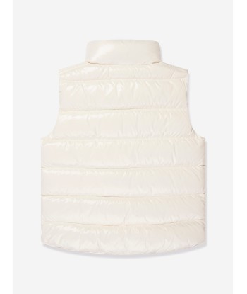 Moncler Enfant Boys Down Padded Tib Gilet in White la colonne vertébrale