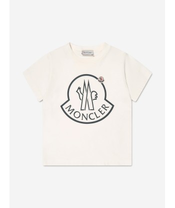 Moncler Enfant Kids Logo T-Shirt in White Dans la société mordern