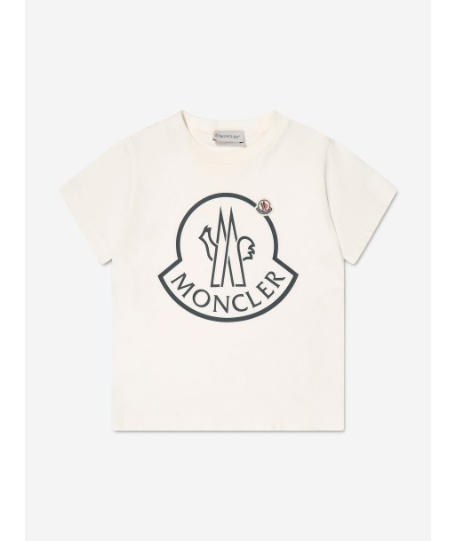 Moncler Enfant Kids Logo T-Shirt in White Dans la société mordern