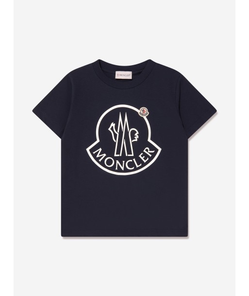 Moncler Enfant Kids Logo T-Shirt in Navy 2023