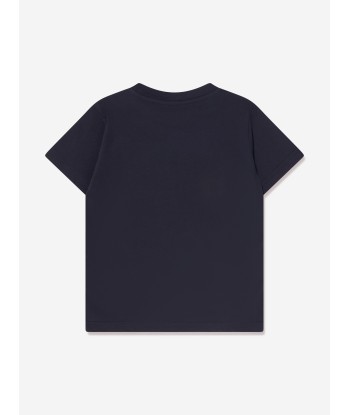 Moncler Enfant Kids Logo T-Shirt in Navy 2023