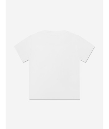 Moncler Enfant Kids Logo T-Shirt in White sur le site 