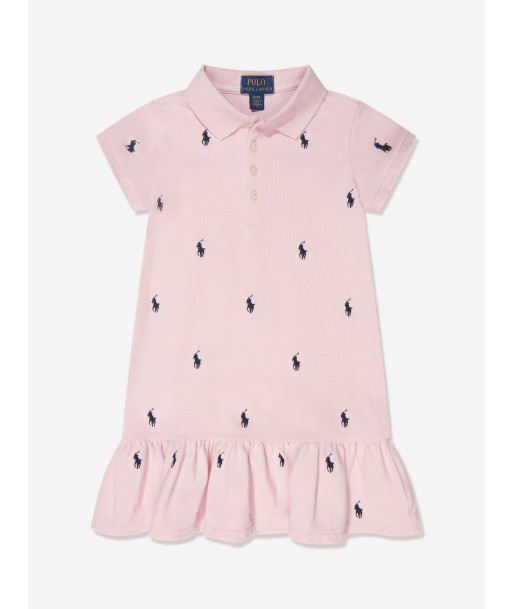 Ralph Lauren Girls Logo Polo Dress in Pink en linge