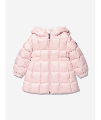 Moncler Enfant Baby Girls Down Padded Anya Long Parka in Pink Faites des économies