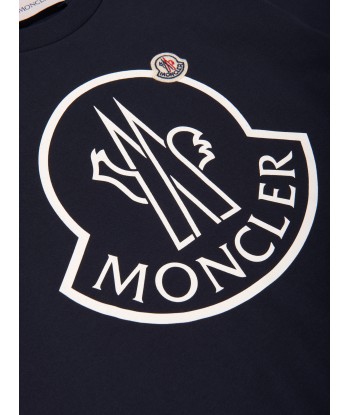 Moncler Enfant Kids Logo T-Shirt in Navy 2023